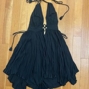 Free People Black Beach Dress with Ties Sz S